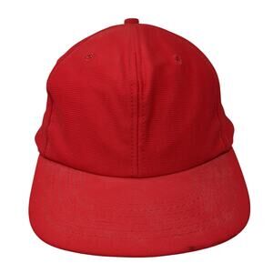 Abco Fitted Baseball Cap Red Large Vented Holes 6 Panel Blank Nylon